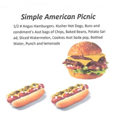 American Picnic Lunch